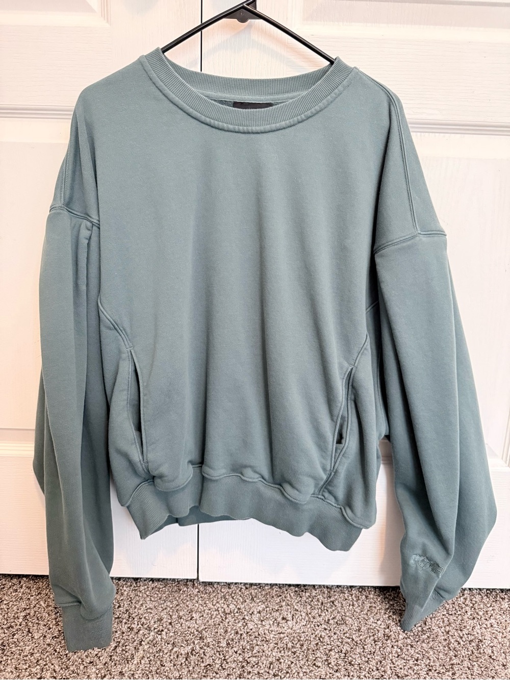 POPFLEX Teal Green Relaxed Crewneck Sweater